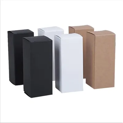 Boîtes en carton en tube de papier kraft blanc et noir boîte d'emballage de bouteille d'huile