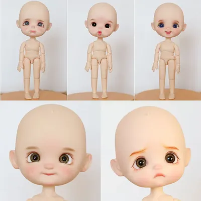 STODOLL – tête de poupée de maquillage fossette d'œufs sourire 1/12 1/8bjd tête et corps de