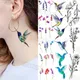 Petits tatouages temporaires colorés colibri pour femmes filles fleur de prunier µ faux tatouage