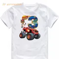 T-shirt graphique Anime Cartoon pour enfants Blaze and The Monster Machines T-shirt pour filles