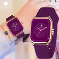 WWOOR – montres de marque de luxe pour femmes mode carré violet dames montre-bracelet à Quartz