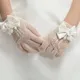 Gants de princesse de mariage pour filles accessoires de soirée en maille pour enfants avec un nœud