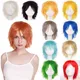 BENIHAIR-Perruque Synthétique Cosplay pour Homme et Femme Extension de Faux Cheveux Blanc Rouge