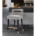 Silver Orchid Beavers Velvet Armless Low Back Counter Stool Chair