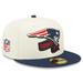 Men's New Era Cream/Navy England Patriots 2022 Sideline 59FIFTY Fitted Hat