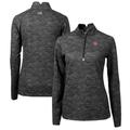 Women's Cutter & Buck Black San Francisco 49ers Traverse Camo Print Stretch Quarter-Zip Pullover Top