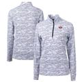 Women's Cutter & Buck Charcoal San Francisco 49ers Traverse Camo Print Stretch Quarter-Zip Pullover Top