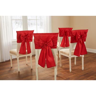 Set of 4 Chair Bows by BrylaneHome in Red