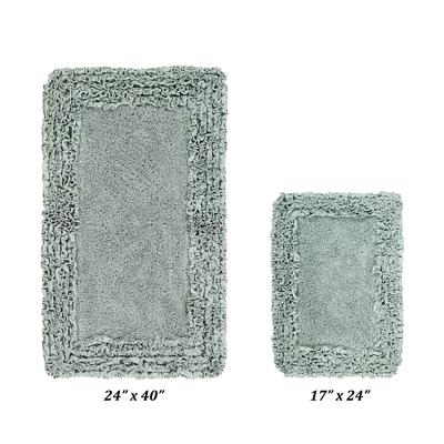 Shaggy Border Bath Rug Mat, 2-Pc. Set by Better Trends in Sage
