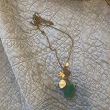 American Eagle Outfitters Jewelry | American Eagle Long Charm Necklace | Color: Gold/Green | Size: Os