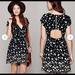Free People Dresses | Free People Women's Ruby Tuesday Black Floral Print Open-Back Mini Dress Size 4 | Color: Black | Size: 4