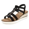 Sandalette LASCANA "Sommerschuh", Damen, Gr. 38, schwarz, Obermaterial: 100% Textilmaterial. Futter: 100% Lederimitat. Decksohle: 100% Textilmaterial. Laufsohle: 100% Synthetik, Glitzer, feminin, Schuhe Sandalette, Sandalette, Sommerschuh mit...