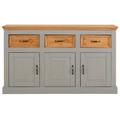 Sideboard HOME AFFAIRE "Selma" Sideboards Gr. B/H/T: 145 cm x 87 cm x 38 cm, 3, grau (grau, gebeizt) Sideboards