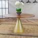 Carolina Cottage Gio 54" Pedestal Dining Table Wood/Metal in Brown/Yellow | 29 H x 54 W x 24 D in | Wayfair 2PB5454-ELMGLD