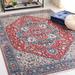 Blue 108 x 72 x 0.38 in Area Rug - Bungalow Rose Oriental Machine Made Polyester Area Rug in Red/Polyester | 108 H x 72 W x 0.38 D in | Wayfair