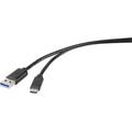 USB-Kabel usb 3.2 Gen1 (usb 3.0 / usb 3.1 Gen1) usb-a Stecker, usb-c® Stecker 1.80 m Schwa