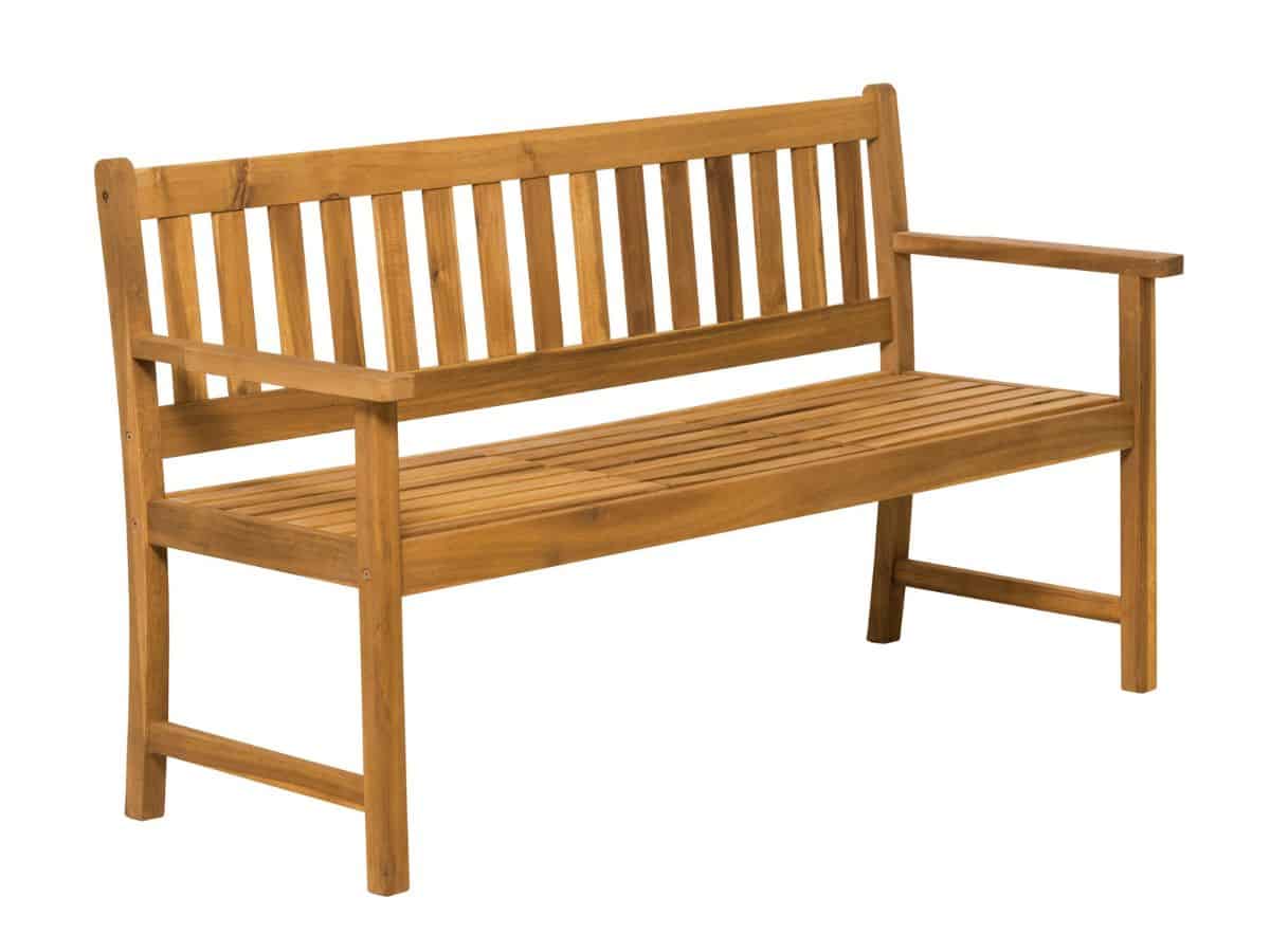 MiaMöbel Gartenbank Akazie mit Klapptisch, 157 cm Massivholz Akazie Modern Image