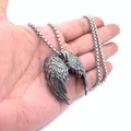 SION L-Collier pendentif aile d'ange en acier inoxydable pour homme bijoux rétro à la mode cadeaux