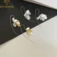 XIYANIKE-Boucles d'oreilles pendantes en fil d'oreille à paillettes rondes conviviale rées pour