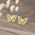 Boucles d'Oreilles en Acier Inoxydable pour Femme Mini Bijoux Délicats Breloques Papillon Cadeaux