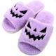 Chaussons de maison violets pour filles pantoufles Halloween floues chaussures Aliments Jack O