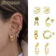 KEYOUNUO – boucles d'oreilles en Zircon couleur argent et or pour femme Piercing clips bijoux