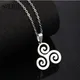 Collier Pendentif Inspiré du Film Teen Wolf Triskele Triskelion Bijoux Ronds en Acier Inoxydable