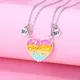 JOBest Friends-Collier coloré pour enfants grand pendentif réglable petit pendentif réglable BFF