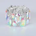 Nouvelle mode Bracelets en cristal Marquise grands Bracelets extensibles pour femmes Bracelet de