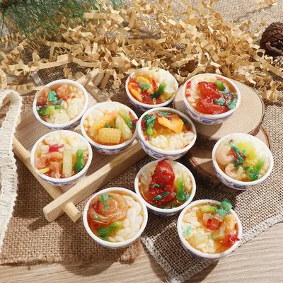 Maison de courses miniatures aléatoires riz chinois casserole padramatique dessert perfdessert