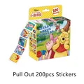 Autocollants Disney dessin animé Winnie l'ourson 200 feuilles/boîte stickers mignons Kawai bébé