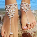 Stonefans-Bracelet de cheville en biscuits pour femmes accessoires de festival sandales pieds nus