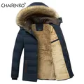 Parka imperméable à capuche avec col en fourrure pour hommes veste chaude manteau décontracté