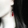 Boucles d'oreilles à breloques chauve-souris gothique pour femmes gland en cristal rouge bijoux de