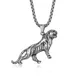 Collier pendentif tigre plaqué argent vintage pour homme bijoux de rue décontractés collier