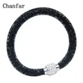 Chanfar – Bracelet en maille pour femmes résine cristal boule de remplissage fermoir magnétique