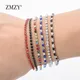 ZMZY luxe cubique zircone Tennis Bracelets lien chaîne cristal mariage Bracelet pour femmes en acier