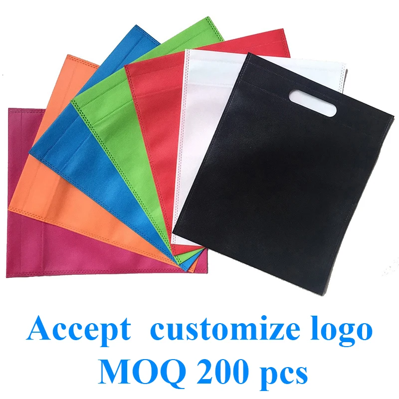 20 pièces/lot logo imprimé personnalisé cadeau sac de rangement non tissé/promotion poignée à main sac en tissu non tissé pour la mode/sac de shopping