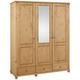 Kleiderschrank HOME AFFAIRE "Tessin" Schränke Gr. B/H/T: 152 cm x 191 cm x 59 cm, Gelaugt/geölt, weiß oder dunkelbraun, 3 Türen, 3 Schubladen, Aus massivem Holz, beige (natur) Kleiderschränke