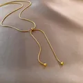 DIEYURO-Collier réglable en acier inoxydable pour femme bijoux de clavicule rétro créatif design