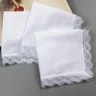 Mouchoirs en dentelle de coton blanc pour dames mouchoir mouchoir mouchoir carré de poche 5
