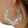 Tocona-Boucles d'oreilles pendantes en forme de fleur vintage pour femmes or argent document