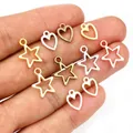 100pcs breloques étoile coeur pendentifs Antique pendentif ajustement Vintage tibétain Bronze or