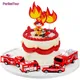 Décoration de gâteau de pompier Figurines de jouets décoration d'anniversaire de pompier