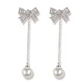 Boucles d'oreilles coréennes pour filles boucles d'oreilles en cristal de perles sauvages nœud