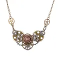 Dorypik-Collier Steampunk Fashion Beads Lien Bronze JOSilver Document Bronze Copper Gear Série