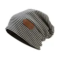 Chapeau imprimé à rayures pour femmes automne hiver mode Hip-hop bonnet ample en coton