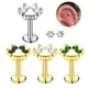 Piercing en forme de patte de chat minuscule filetage interne Labret Helix Cartilage CZ Stud