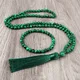 Collier de perles Malachite vert pour hommes et femmes bijoux de prière 6mm corde nouée bracelet