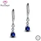 HuiSept – boucles d'oreilles en argent 925 pour femme bijoux en forme de goutte d'eau saphir